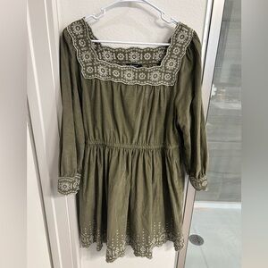 Madewell green corduroy dress